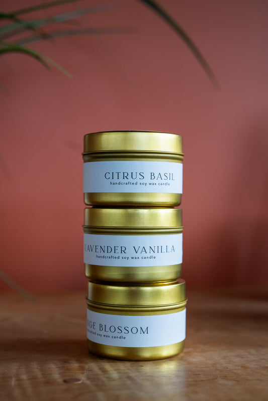 Tin Soy Candle - Citrus Basil
