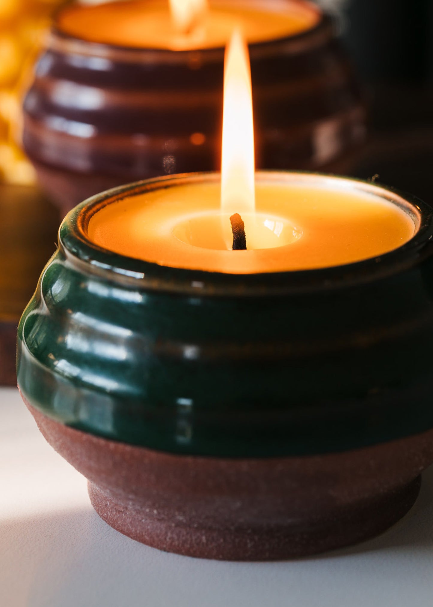 Sunbeam Candles Ceramic Vessel Aromatherapy - Pine Needles