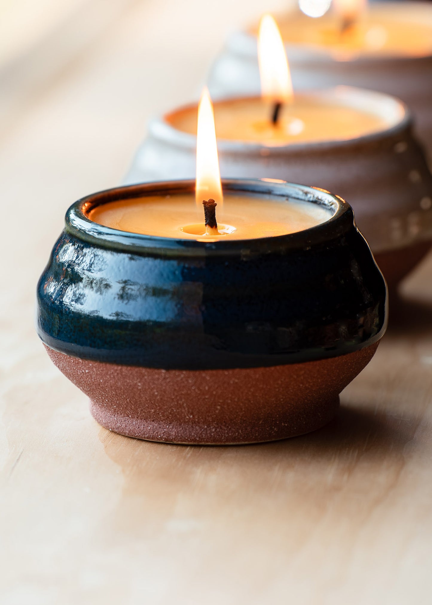 Sunbeam Candles Ceramic Vessel Aromatherapy - Pine Needles